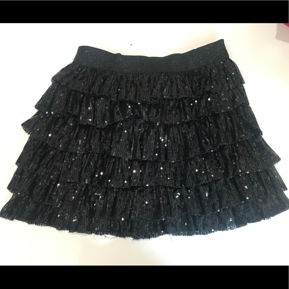 Sequin mini ruffle skirt